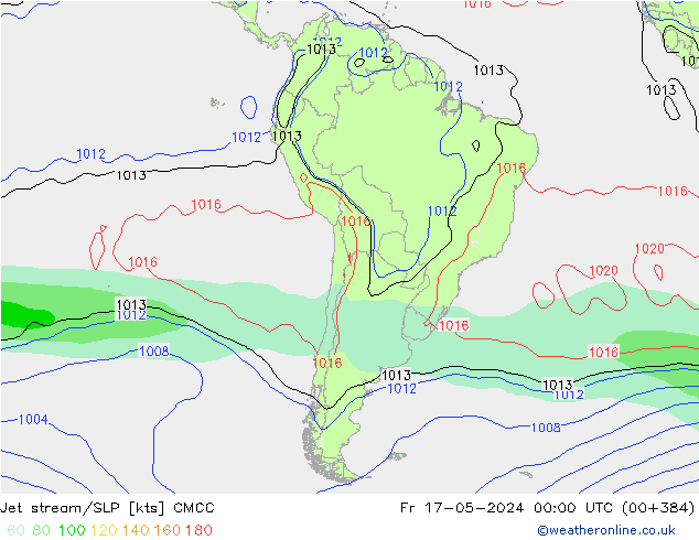 Corriente en chorro CMCC vie 17.05.2024 00 UTC