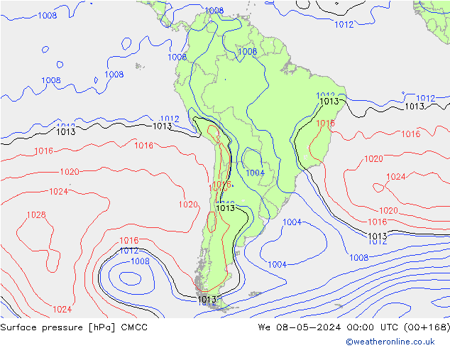 Yer basıncı CMCC Çar 08.05.2024 00 UTC