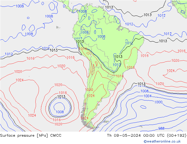 Yer basıncı CMCC Per 09.05.2024 00 UTC