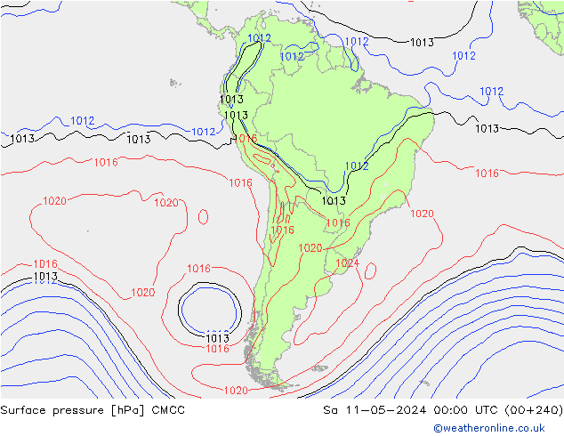 Atmosférický tlak CMCC So 11.05.2024 00 UTC