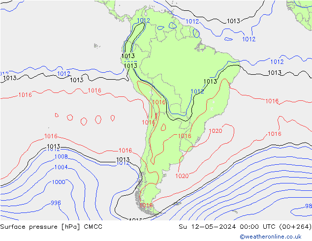 pressão do solo CMCC Dom 12.05.2024 00 UTC