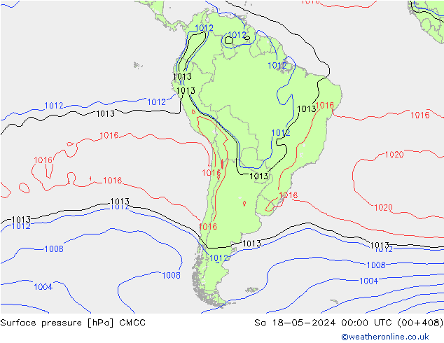 Surface pressure CMCC Sa 18.05.2024 00 UTC