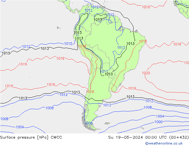 Surface pressure CMCC Su 19.05.2024 00 UTC