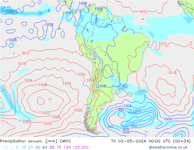 Precipitation accum. CMCC  02.05.2024 00 UTC
