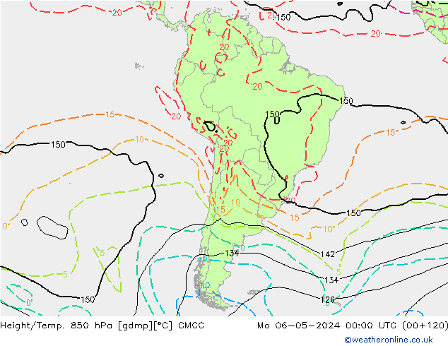 Height/Temp. 850 hPa CMCC Mo 06.05.2024 00 UTC