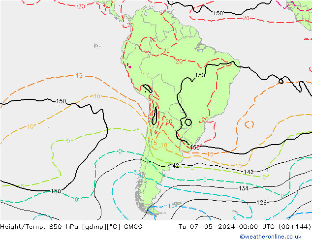 Height/Temp. 850 hPa CMCC mar 07.05.2024 00 UTC