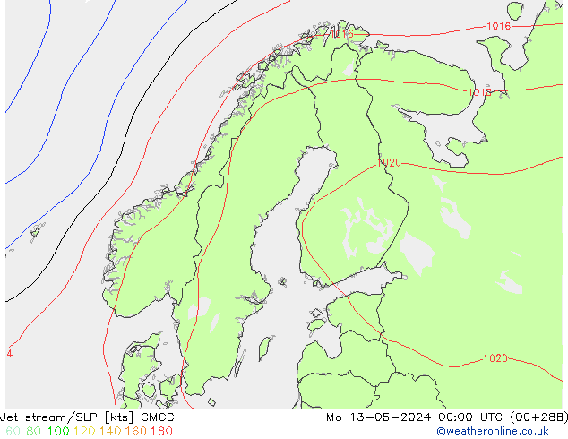 Jet stream/SLP CMCC Po 13.05.2024 00 UTC