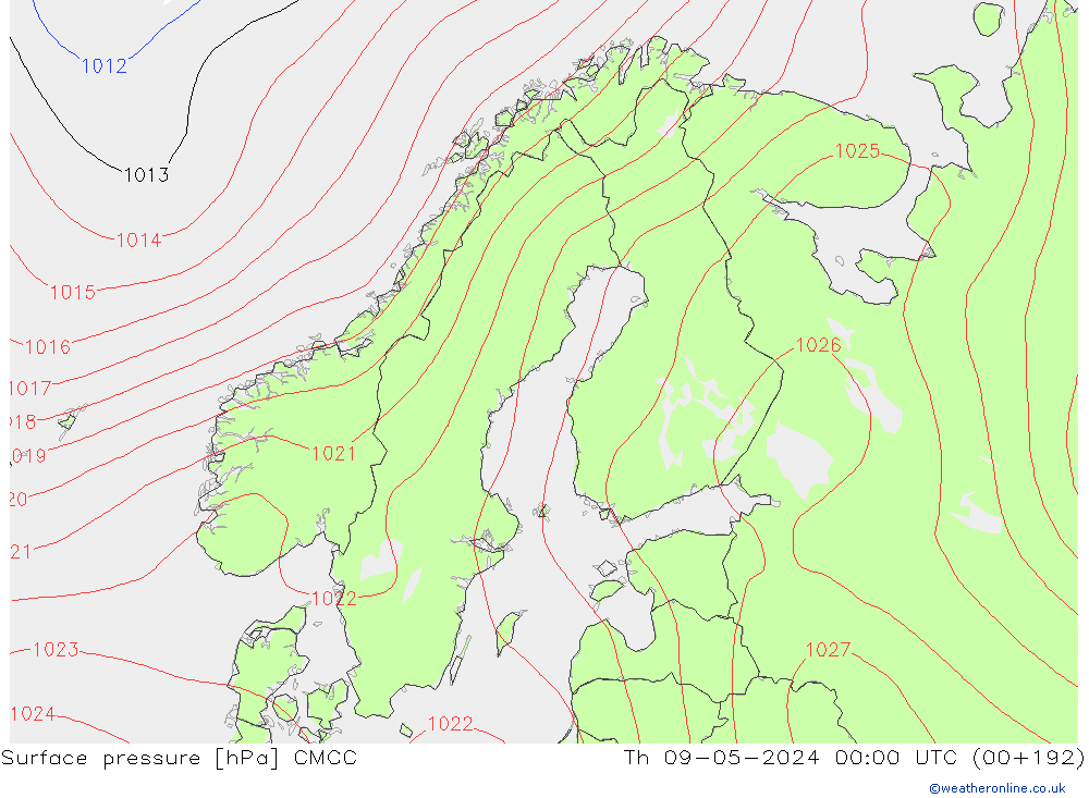 pression de l'air CMCC jeu 09.05.2024 00 UTC