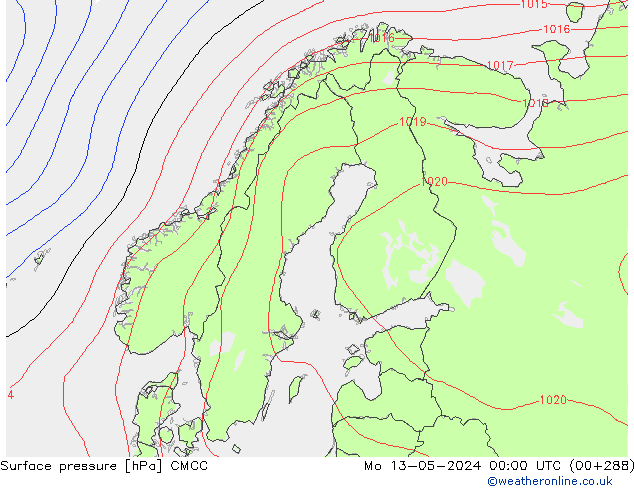 Atmosférický tlak CMCC Po 13.05.2024 00 UTC