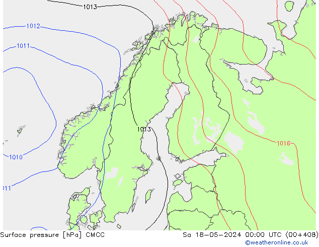 pressão do solo CMCC Sáb 18.05.2024 00 UTC