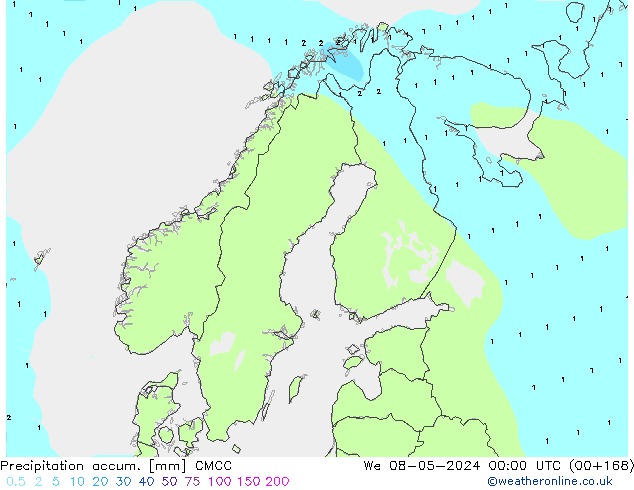 Precipitation accum. CMCC Qua 08.05.2024 00 UTC