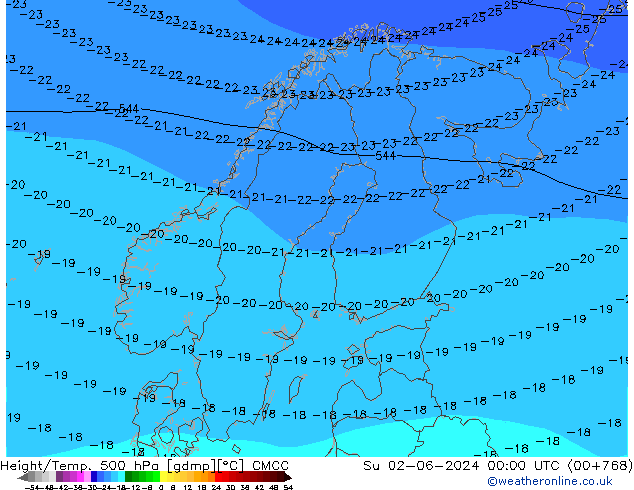 Height/Temp. 500 hPa CMCC Su 02.06.2024 00 UTC