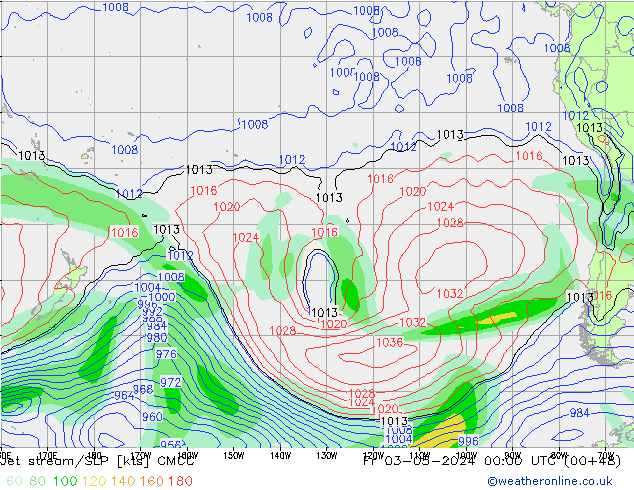 Jet stream/SLP CMCC Fr 03.05.2024 00 UTC