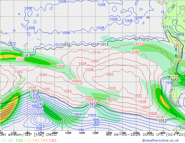 Jet stream/SLP CMCC Po 06.05.2024 00 UTC