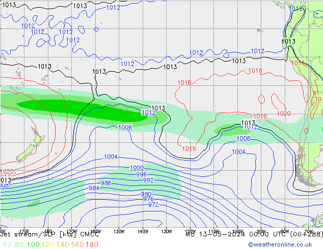 джет/приземное давление CMCC пн 13.05.2024 00 UTC