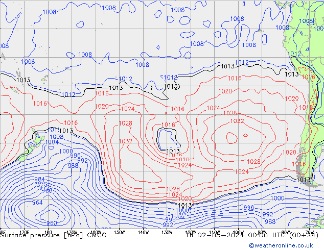 приземное давление CMCC чт 02.05.2024 00 UTC