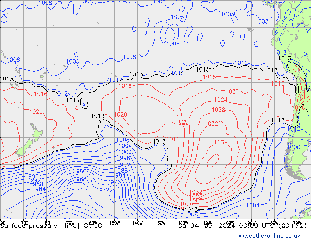 Pressione al suolo CMCC sab 04.05.2024 00 UTC