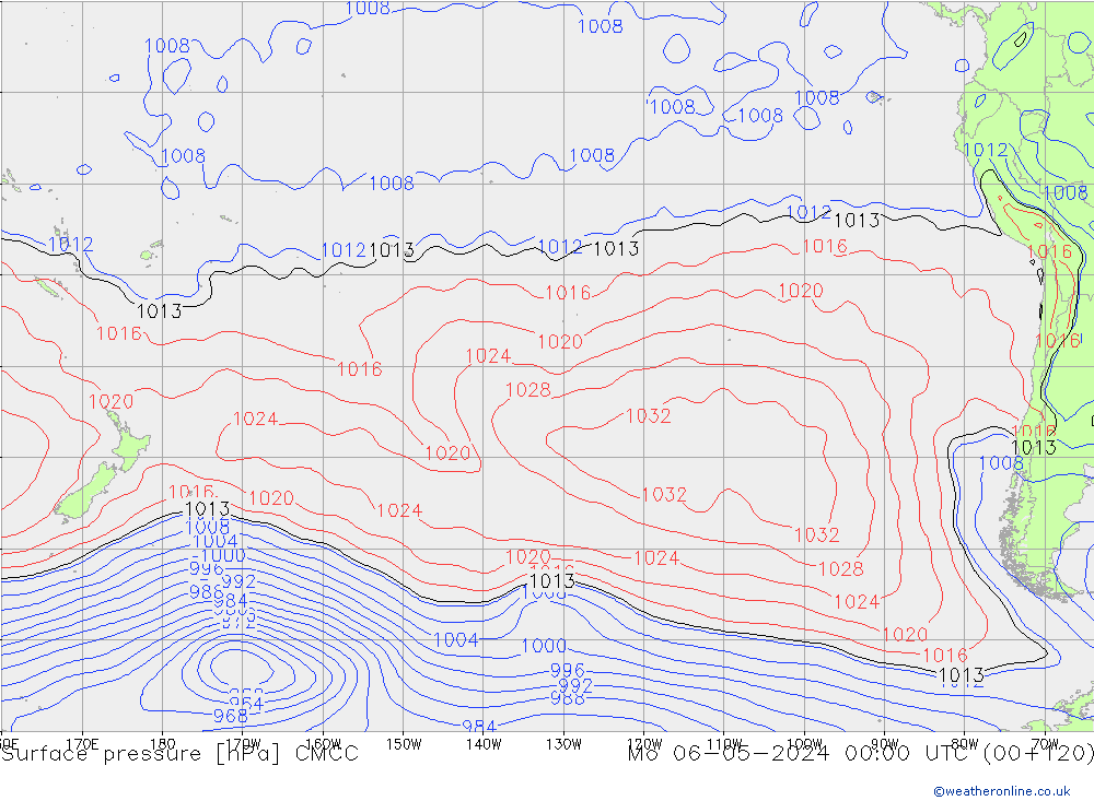 Presión superficial CMCC lun 06.05.2024 00 UTC