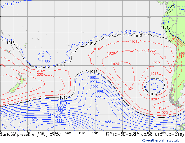 Atmosférický tlak CMCC Pá 10.05.2024 00 UTC