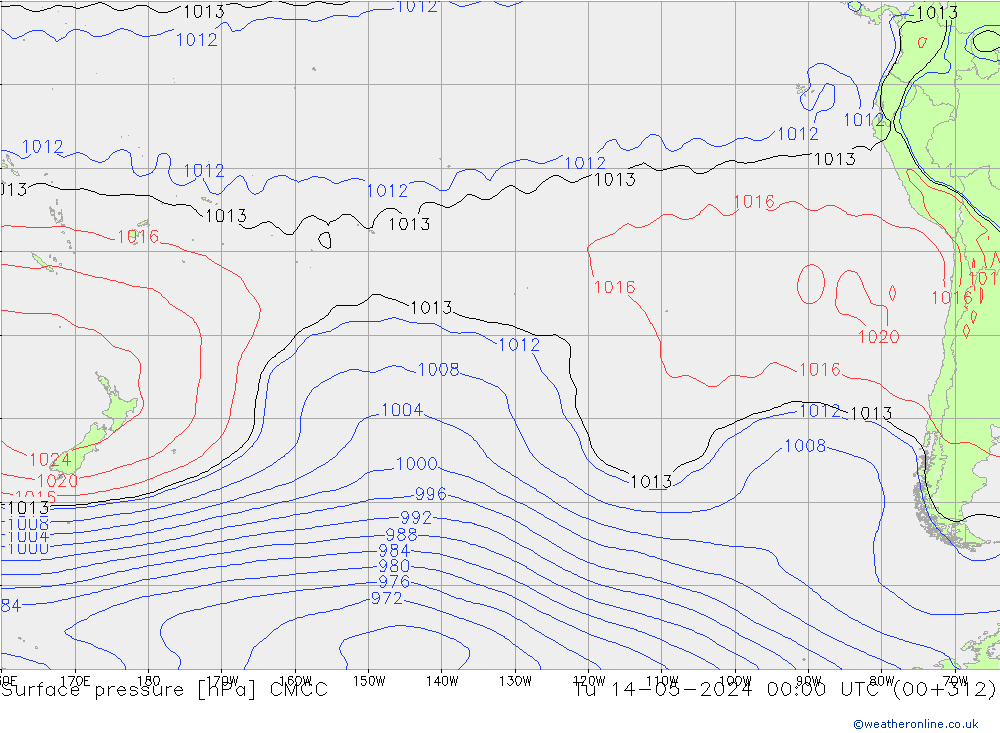 Luchtdruk (Grond) CMCC di 14.05.2024 00 UTC