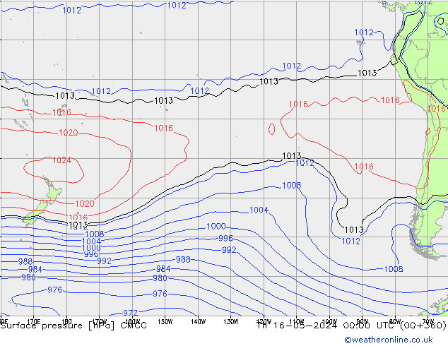 pressão do solo CMCC Qui 16.05.2024 00 UTC