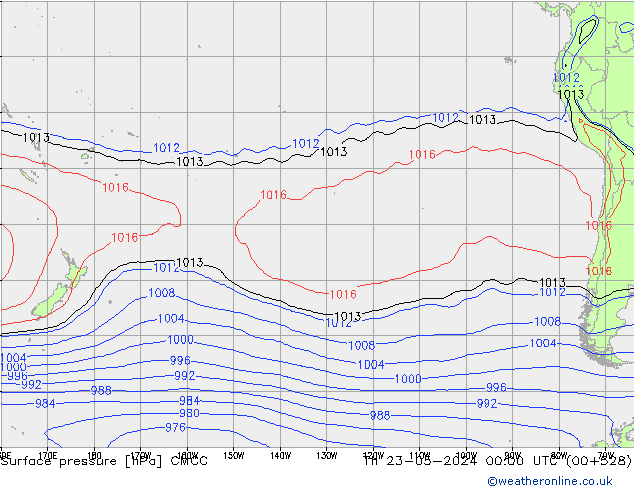 Surface pressure CMCC Th 23.05.2024 00 UTC