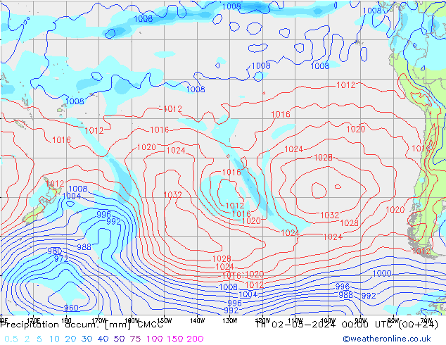 Precipitation accum. CMCC Th 02.05.2024 00 UTC