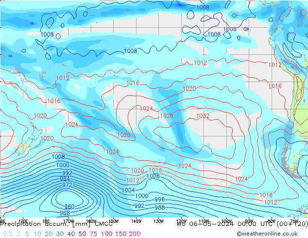 Precipitation accum. CMCC Mo 06.05.2024 00 UTC