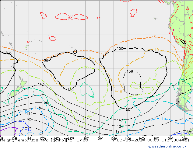 Height/Temp. 850 hPa CMCC  03.05.2024 00 UTC