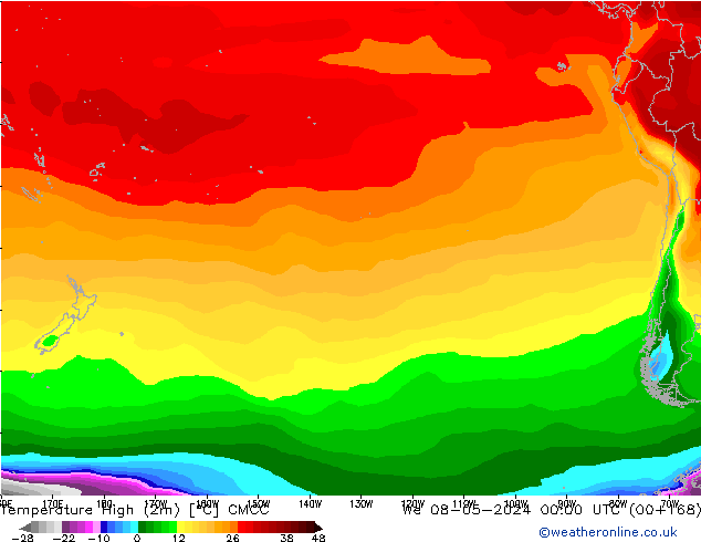 Temperature High (2m) CMCC We 08.05.2024 00 UTC