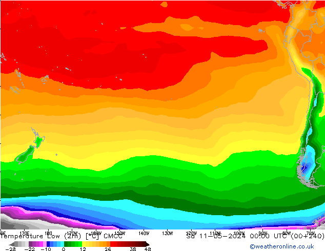 Temperature Low (2m) CMCC Sa 11.05.2024 00 UTC