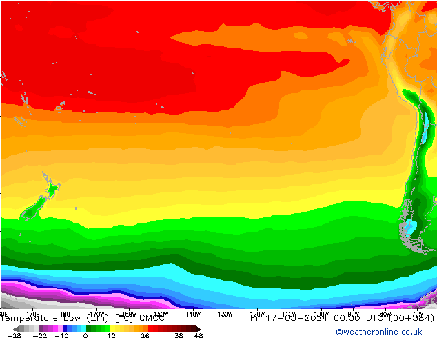 Temperature Low (2m) CMCC Fr 17.05.2024 00 UTC