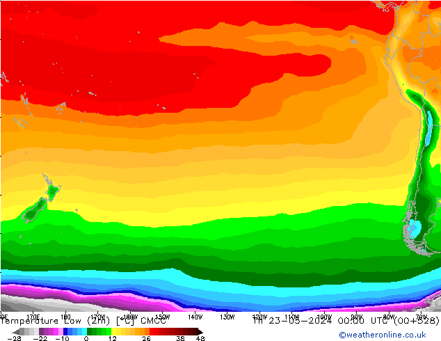 Temperature Low (2m) CMCC Th 23.05.2024 00 UTC