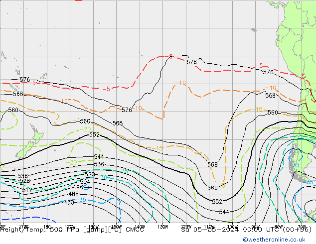 Height/Temp. 500 hPa CMCC Ne 05.05.2024 00 UTC