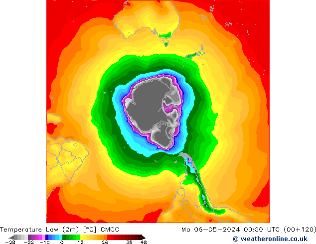 Temperature Low (2m) CMCC Mo 06.05.2024 00 UTC