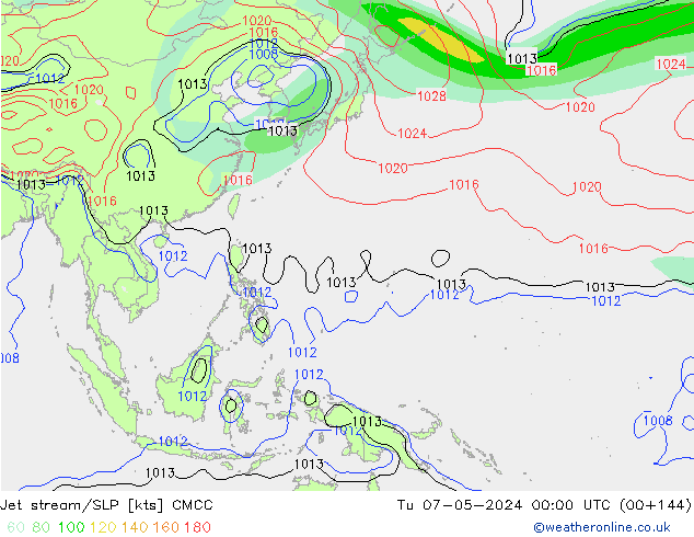 Courant-jet CMCC mar 07.05.2024 00 UTC