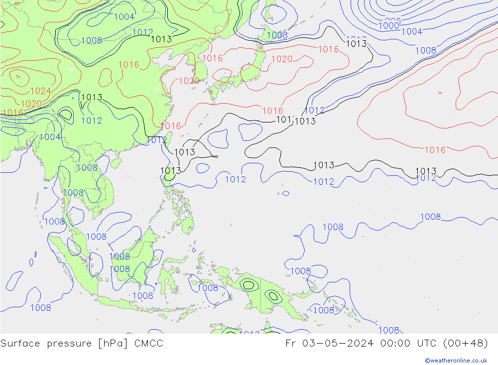 Atmosférický tlak CMCC Pá 03.05.2024 00 UTC