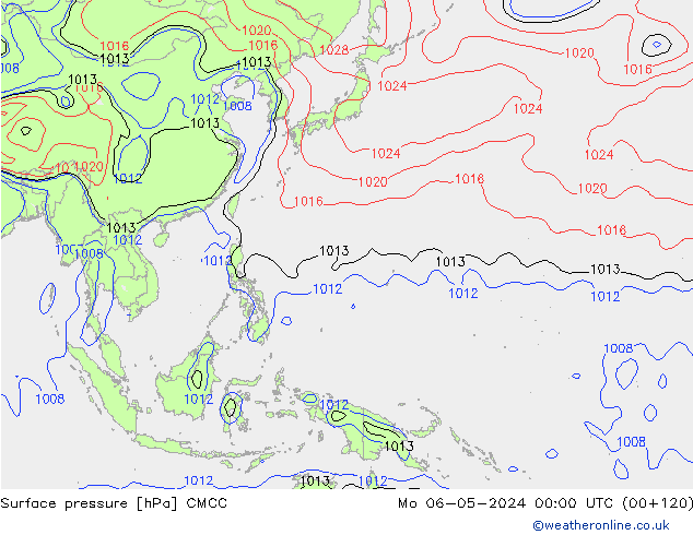 Surface pressure CMCC Mo 06.05.2024 00 UTC