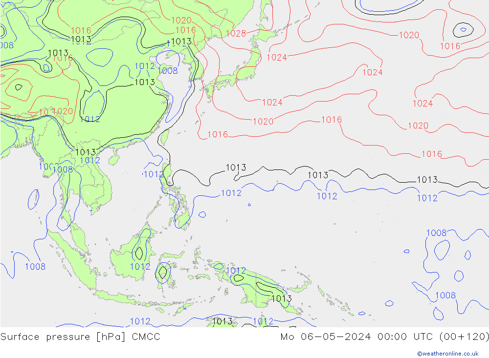 Surface pressure CMCC Mo 06.05.2024 00 UTC