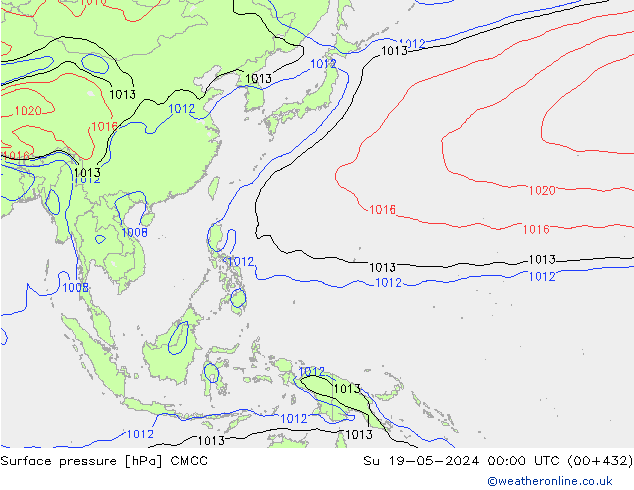 pressão do solo CMCC Dom 19.05.2024 00 UTC