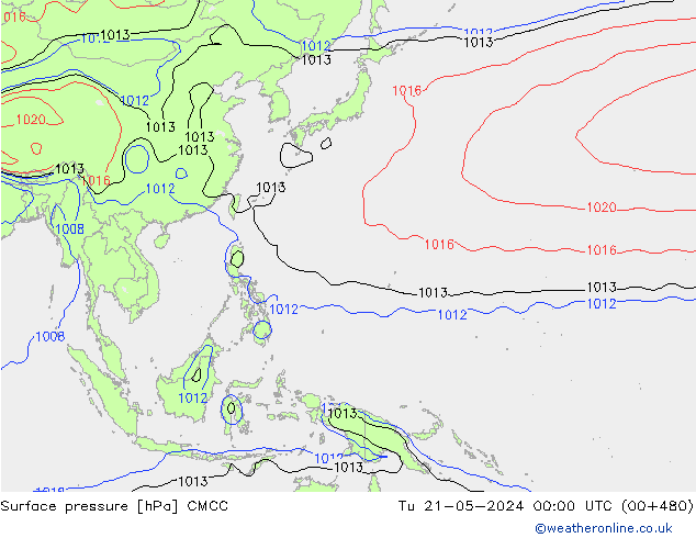 Atmosférický tlak CMCC Út 21.05.2024 00 UTC