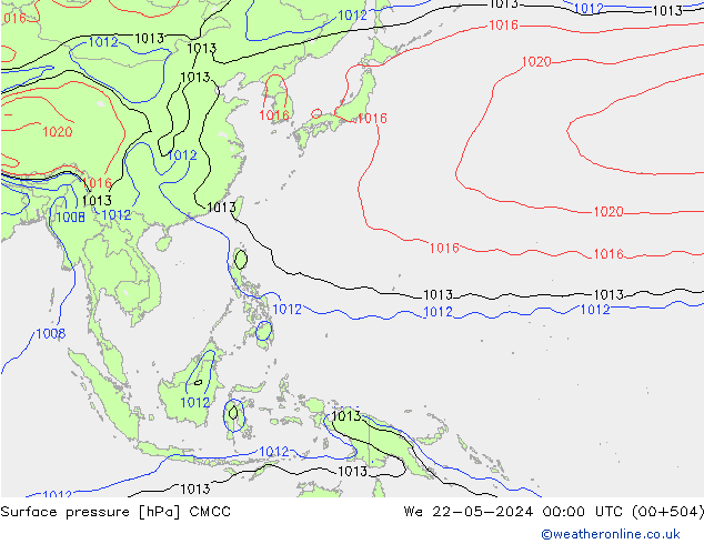 Atmosférický tlak CMCC St 22.05.2024 00 UTC