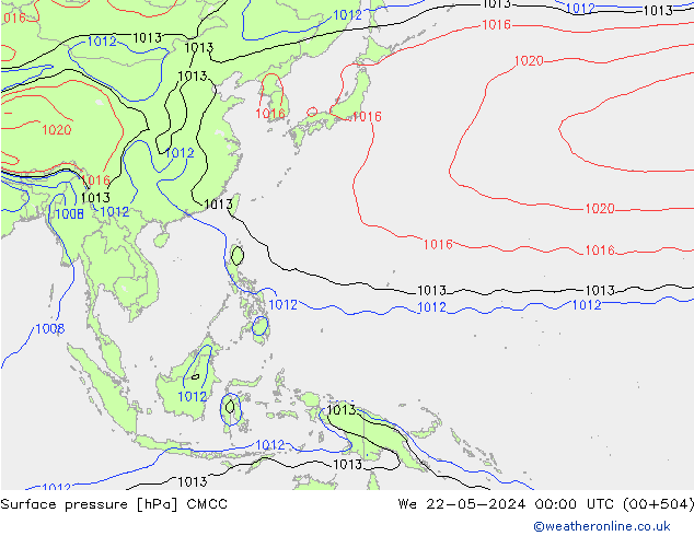 Luchtdruk (Grond) CMCC wo 22.05.2024 00 UTC