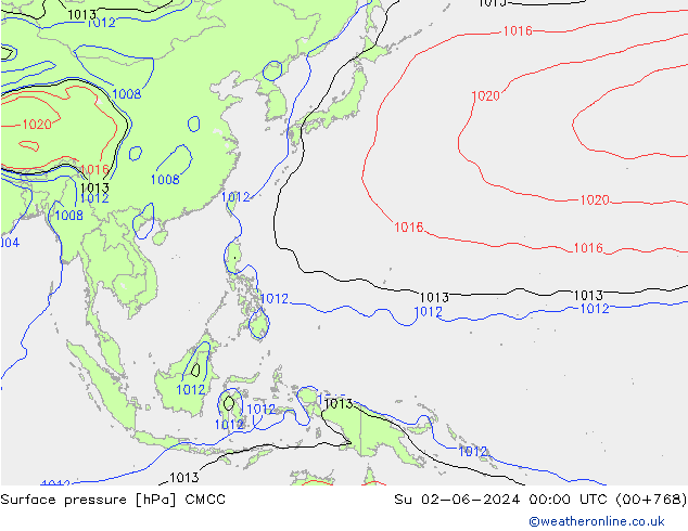 Bodendruck CMCC So 02.06.2024 00 UTC