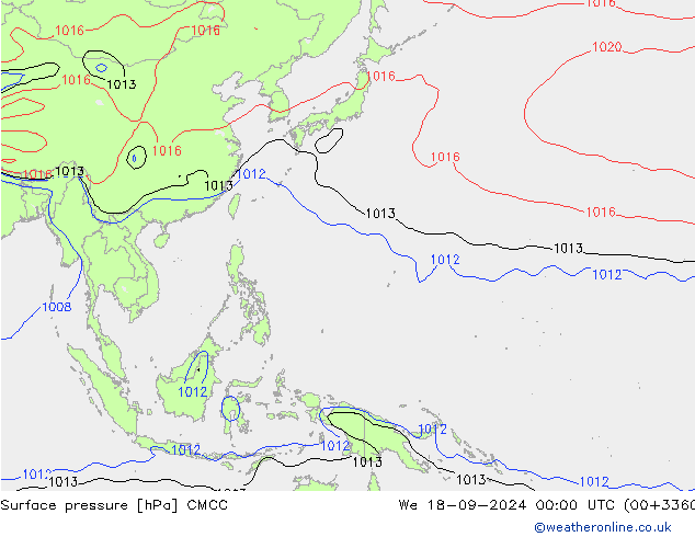 приземное давление CMCC ср 18.09.2024 00 UTC