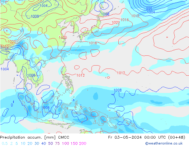 Precipitation accum. CMCC Fr 03.05.2024 00 UTC