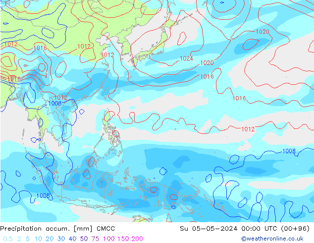 Precipitation accum. CMCC Вс 05.05.2024 00 UTC