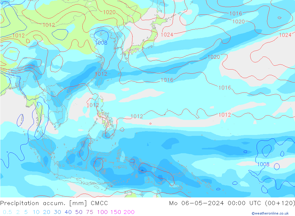 Precipitation accum. CMCC Mo 06.05.2024 00 UTC