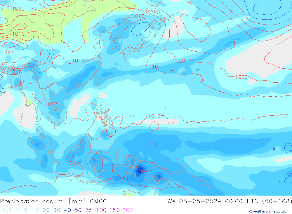 Precipitation accum. CMCC We 08.05.2024 00 UTC