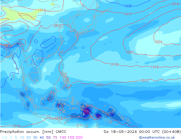 Precipitación acum. CMCC sáb 18.05.2024 00 UTC